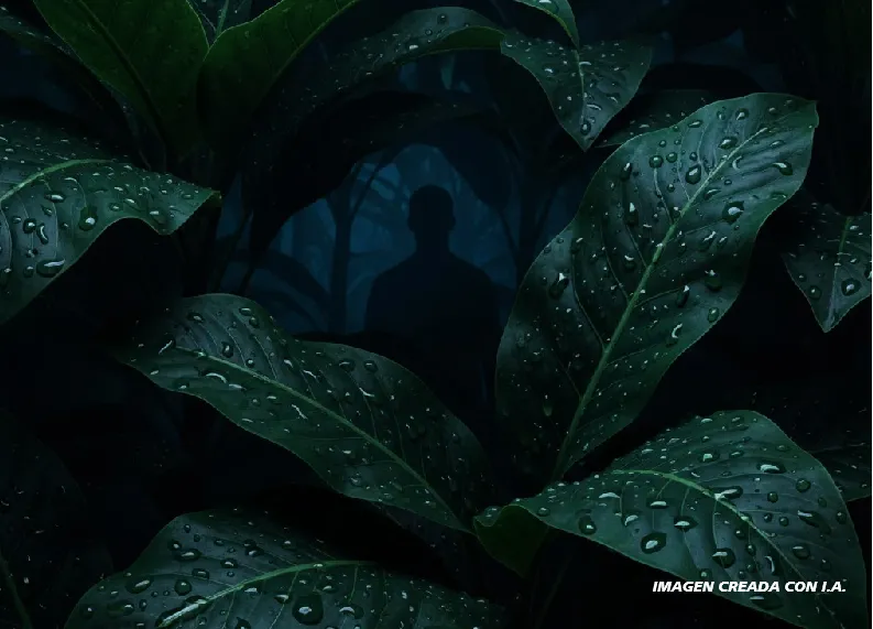 Figura entre las hojas